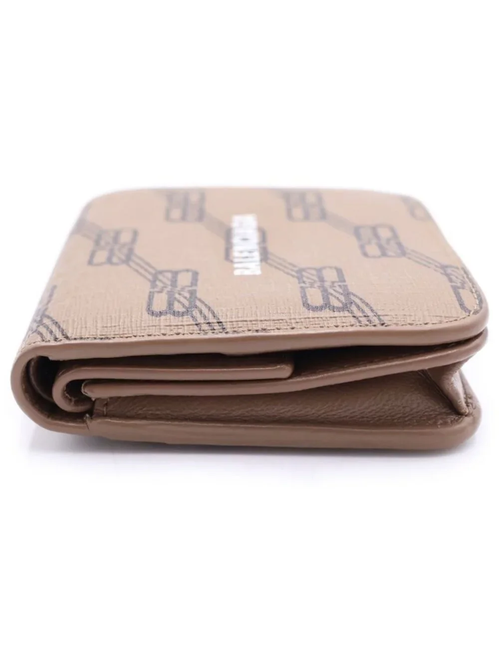 Balenciaga BB Signature Bifold Wallet Compact Logo All Over Pattern Leather